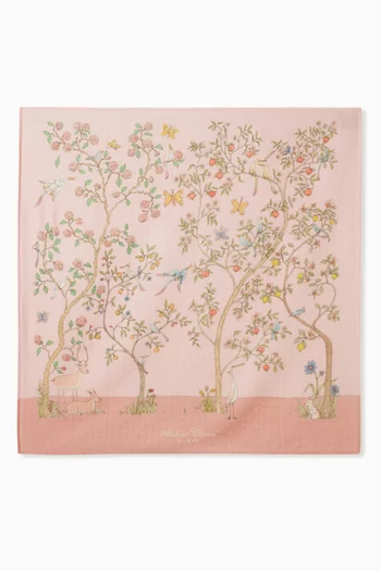 Floral Carré Blanket in Organic Cotton
