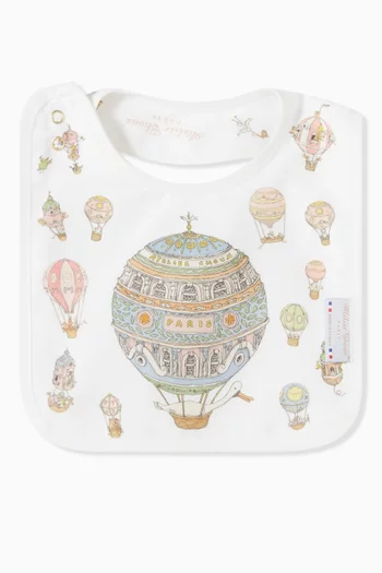 Hot Air Balloon Printed Bib in Satin