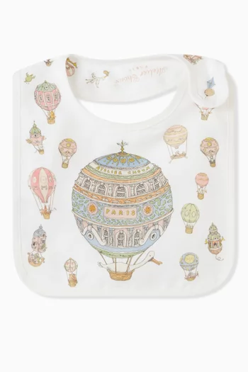 Hot Air Balloon Printed Bib in Satin