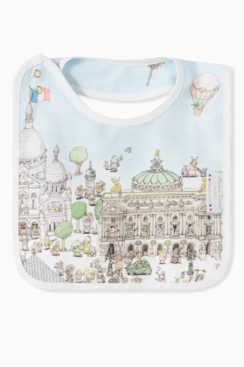 Paris Printed Bib in Satin