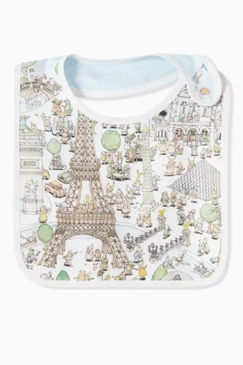 Paris Printed Bib in Satin