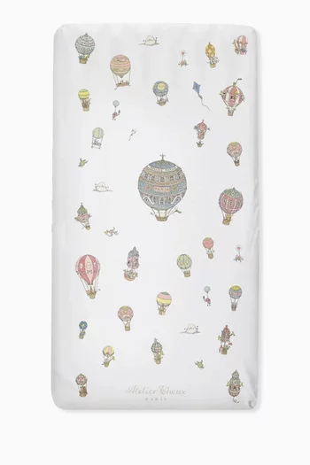 Hot Air Balloon Fitted Sheet in Satin-finish Organic Cotton