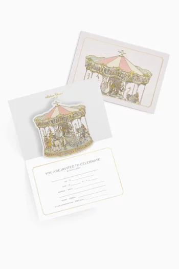 Carousel Pop-Up Invitation Set- Pack of 10