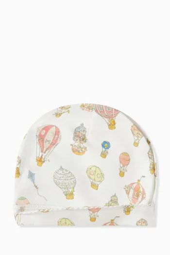 Hot Air Balloon Print Beanie in Organic Cotton