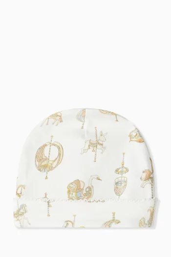 Carousel Print Beanie in Organic Cotton