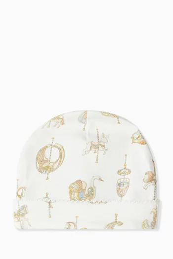 Carousel Print Beanie in Organic Cotton
