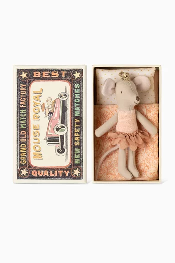 Little Sister Princess Mouse in a Matchbox Bed