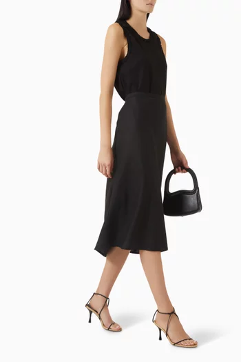 Column Midi Skirt in Lyocell Blend