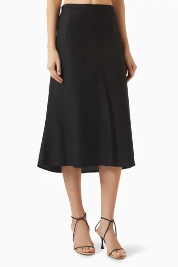 Column Midi Skirt in Lyocell Blend