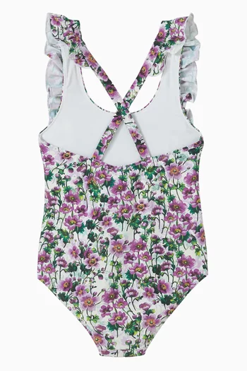 لباس سباحة قطعة واحدة بنقشة زهور