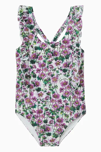 لباس سباحة قطعة واحدة بنقشة زهور