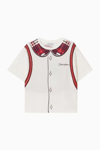 تي شيرت بطبعة حقيبة ظهر قطن