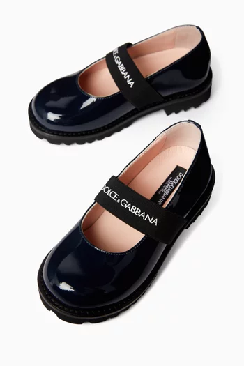 Logo Mary Jane Ballerinas in Patent Leather