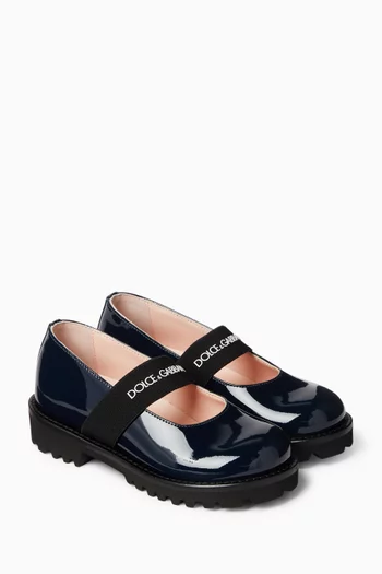 Logo Mary Jane Ballerinas in Patent Leather