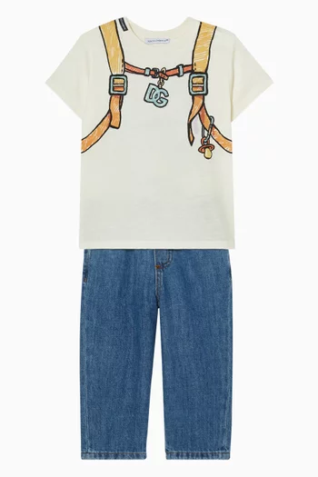 Drawstring Jeans in Denim