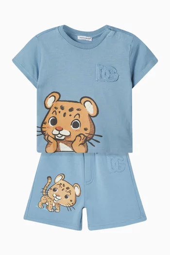 Leopard Sweatshorts in Cotton-fleece