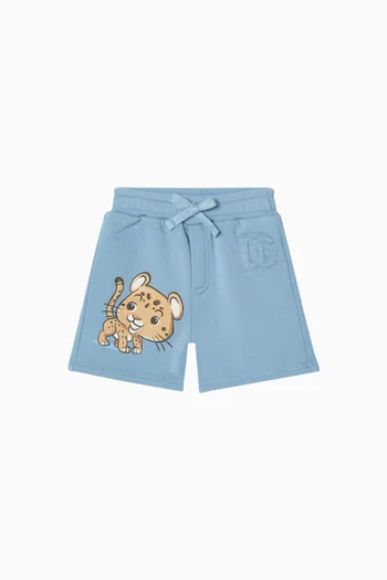 Leopard Sweatshorts in Cotton-fleece