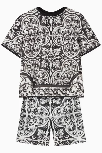 Majolica-print T-shirt in Cotton