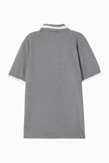 Logo Embroidered Polo Shirt in Cotton Pique