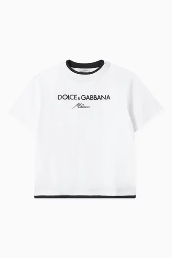 Logo-embroidered T-shirt in Cotton