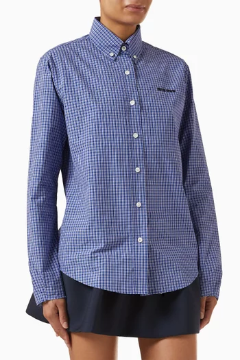 Logo Checked Shirt in Cotton
