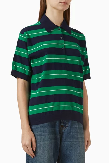 Striped Polo Shirt in Cotton-knit