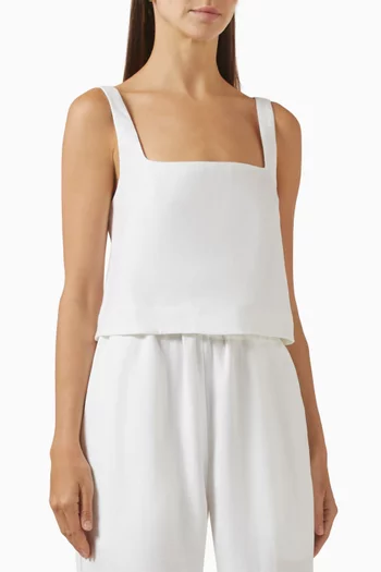 Delphi Cropped Top in Linen