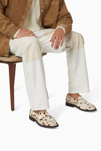 Wilde Penny Loafers in Cow-printed Pony Hair