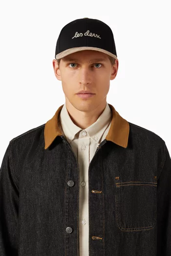 Brad Logo Baseball Cap in Cotton & Suede