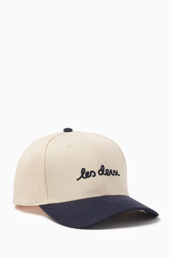Brad Logo Baseball Cap in Cotton & Suede