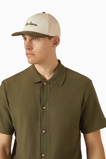 Brad Logo Baseball Cap in Cotton & Suede