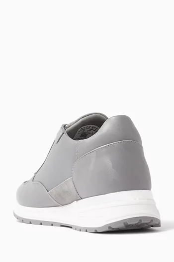 Popham Lite Camo Sneakers in Leather & Textile