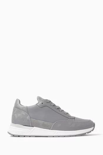Popham Lite Camo Sneakers in Leather & Textile