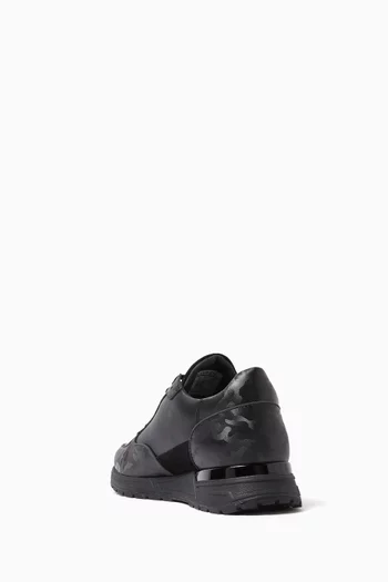 Popham Lite Camo Sneakers in Leather & Suede