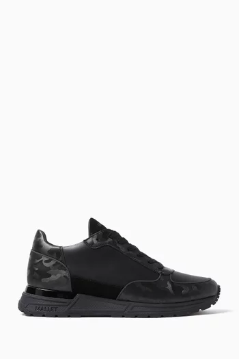 Popham Lite Camo Sneakers in Leather & Suede