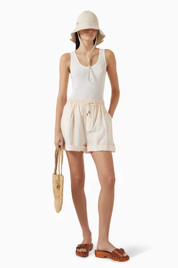 Turn-up Drawstring Shorts in Organic Cotton