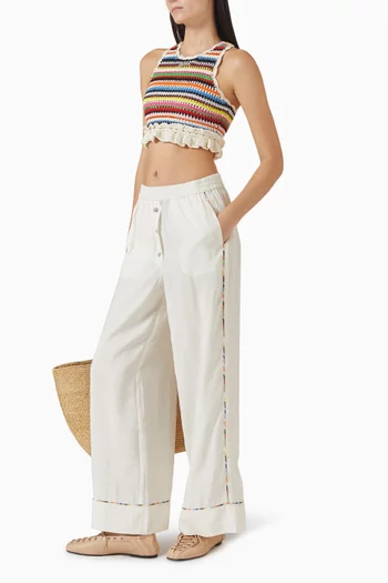 Fluid Wide-leg Pants Shirt in Modal Blend