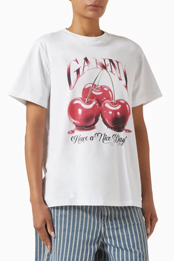 Cherry Relaxed T-shirt in Cotton Jersey