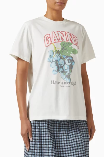 Grapes Relaxed T-shirt in Cotton Jersey