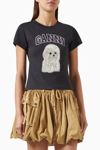 Phantom Poodle Cropped T-shirt in Cotton-jersey