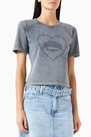 Washed Heart T-shirt in Cotton