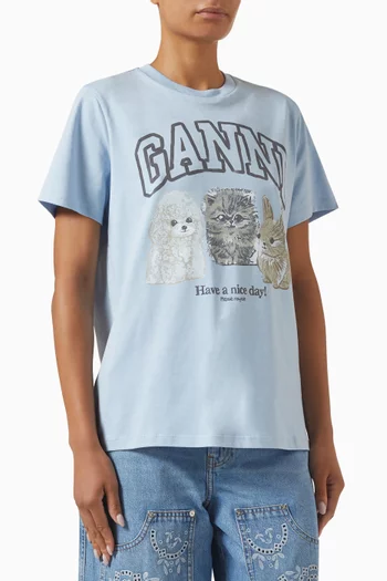 Animal Print T-shirt in Cotton
