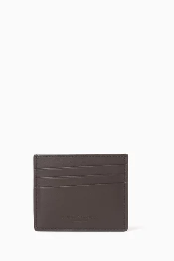 حافظة بطاقات جلد بنقشة بارزة الملمس