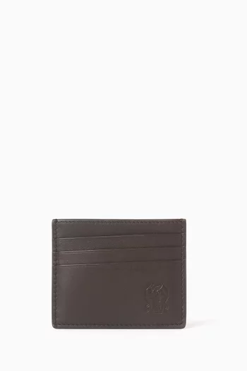 حافظة بطاقات جلد بنقشة بارزة الملمس