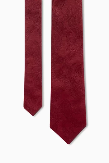 Patterned Tie in Silk Jacquard