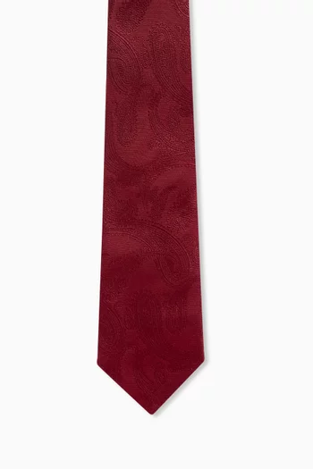 Patterned Tie in Silk Jacquard