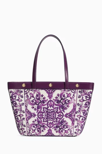 Small Atene Majolica-print Tote Bag in Canvas