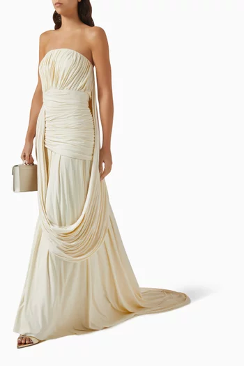 Naomi Drape Strapless Dress