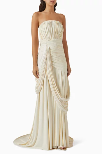 Naomi Drape Strapless Dress