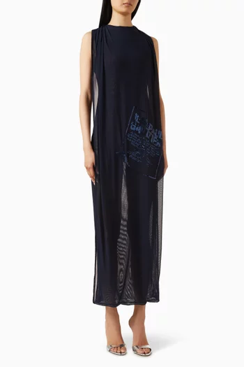 Embroidered Dress in Mesh